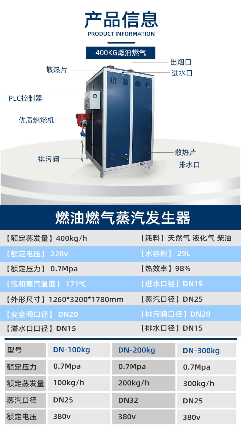 鑫达能400kg燃油<a href='http://www.jsxdn.cn/ranqi' target='_blank'><u>燃气蒸汽发生器</u></a>