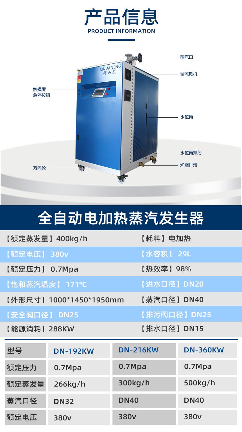 鑫达能288kw<a href='http://www.jsxdn.cn/dianre' target='_blank'><u>电加热蒸汽发生器</u></a>