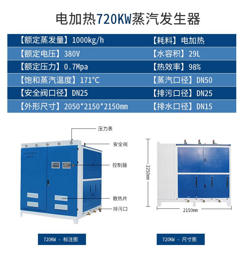 鑫达能720kw<a href='http://www.jsxdn.cn/dianre' target='_blank'><u>电加热蒸汽发生器</u></a>